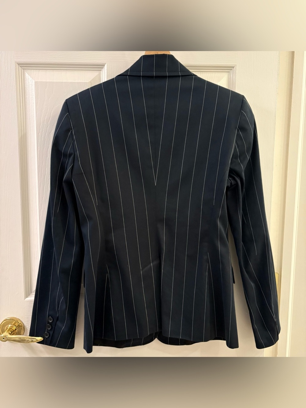 UNITED COLORS OF BENETTON Navy Pinstripe Women's Blazer - Picture 2 of 6